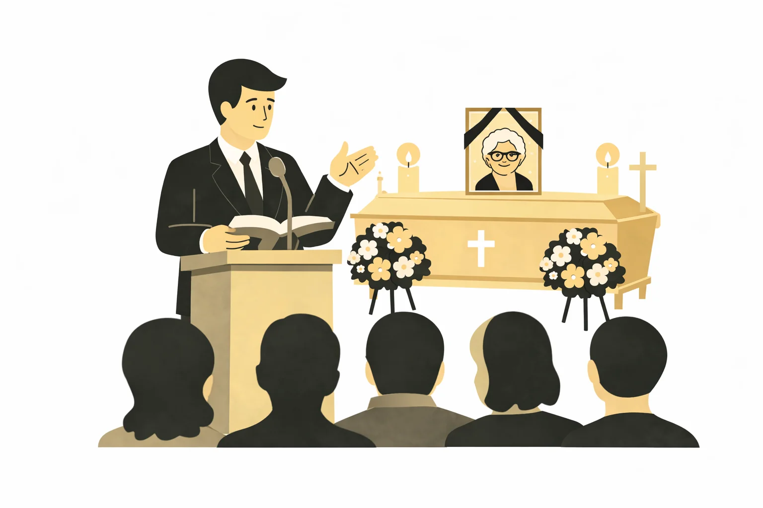 Ako napísať smútočnú reč na pohreb: štruktúra, tipy a vzor